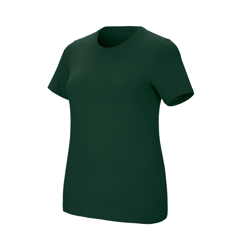 Maglie | Pullover | Bluse: e.s. t-shirt cotton stretch, donna, plus fit + verde 2