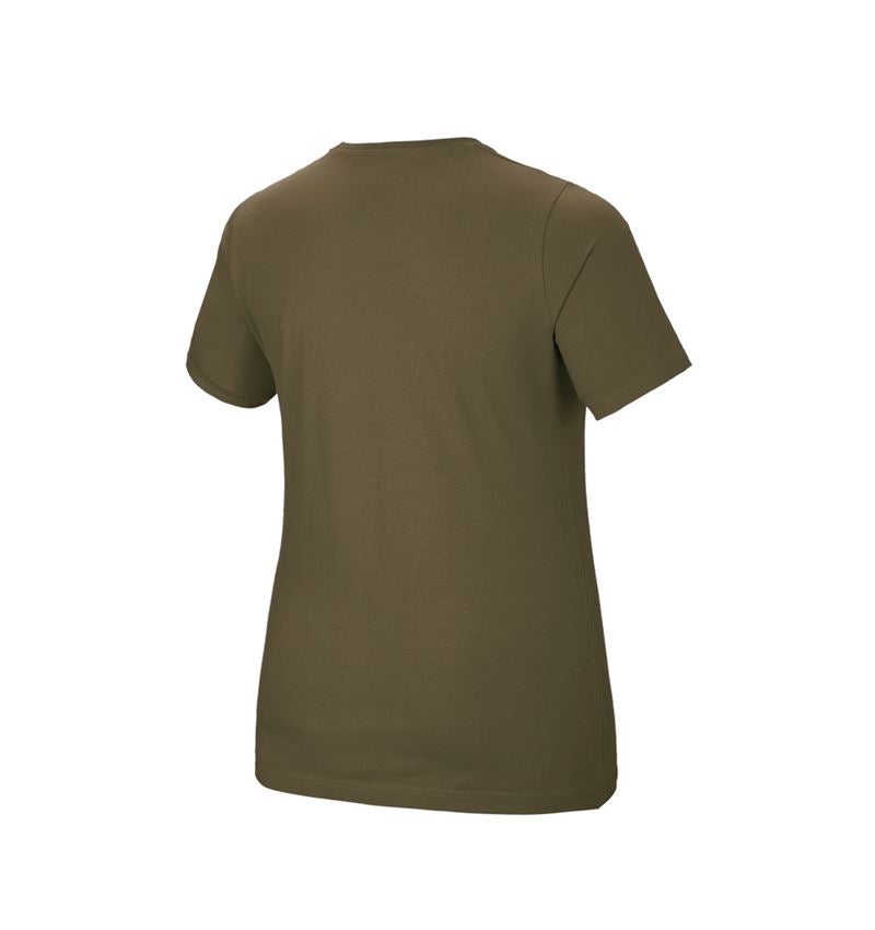 Temi: e.s. t-shirt cotton stretch, donna, plus fit + verde fango 3