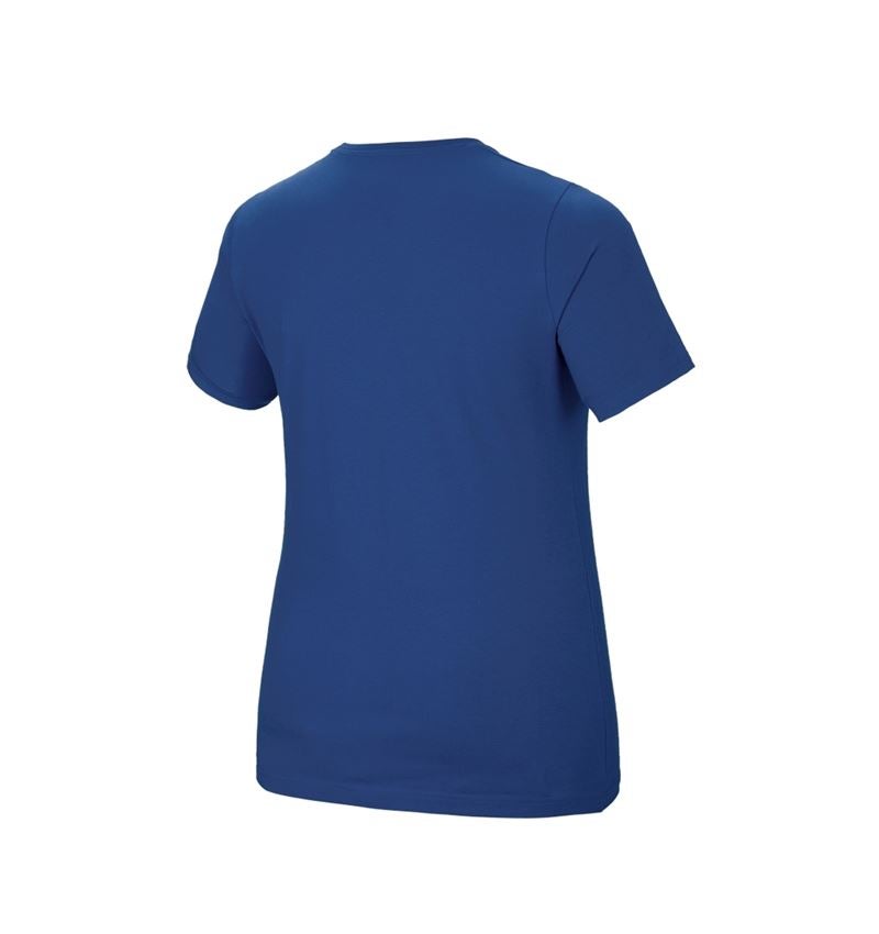 Maglie | Pullover | Bluse: e.s. t-shirt cotton stretch, donna, plus fit + blu alcalino 3