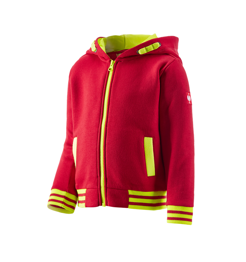 Maglie | Pullover | T-Shirt: Felpa aperta con cappuccio e.s.motion 2020,bambino + rosso fuoco/giallo fluo 2