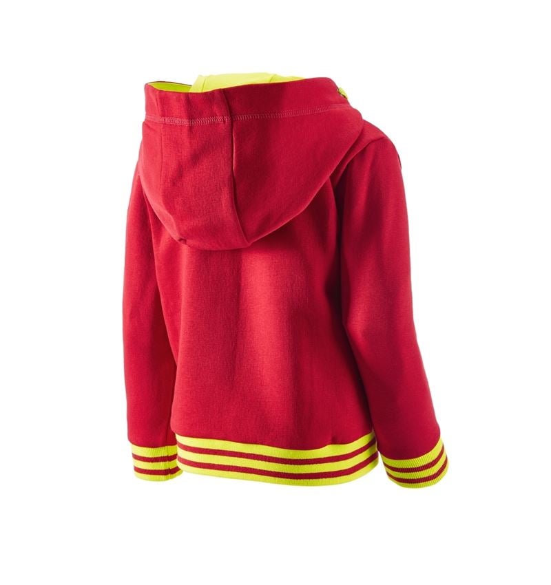 Maglie | Pullover | T-Shirt: Felpa aperta con cappuccio e.s.motion 2020,bambino + rosso fuoco/giallo fluo 3