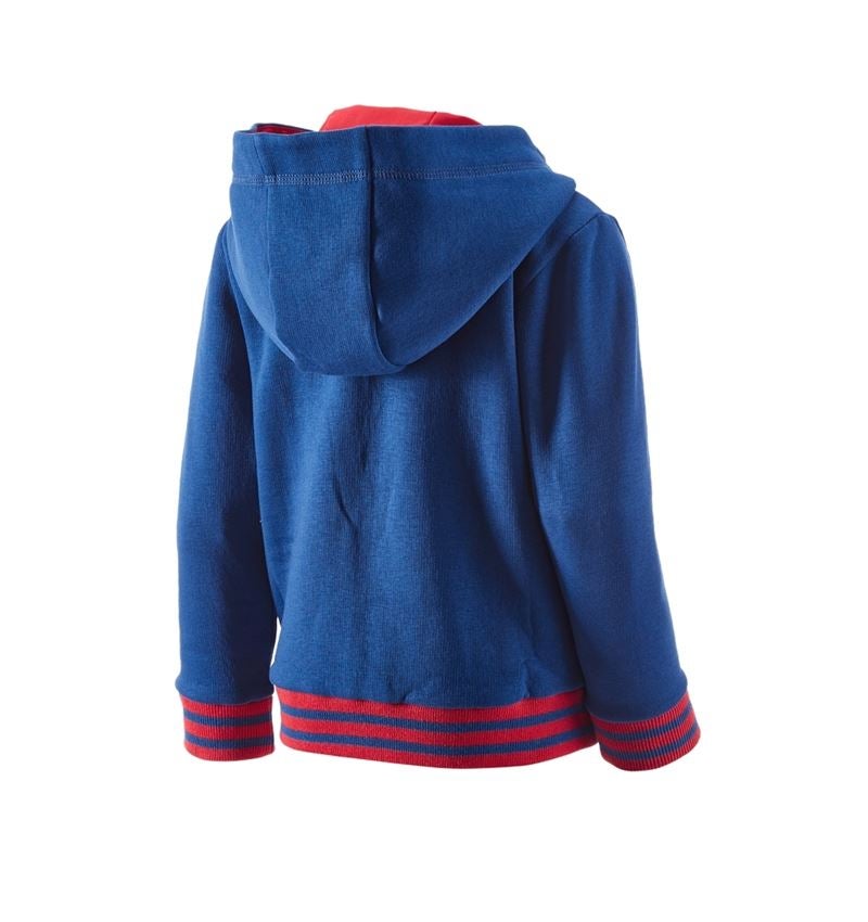 Maglie | Pullover | T-Shirt: Felpa aperta con cappuccio e.s.motion 2020,bambino + blu reale/rosso fuoco 1
