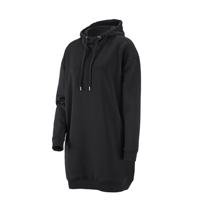 Maglie | Pullover | Bluse: e.s. oversize hoody-felpa poly cotton, donna + nero 1