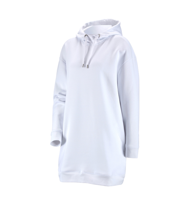 Shirts & Co.: e.s. Oversize Hoody-Sweatshirt poly cotton, Damen + weiß 1