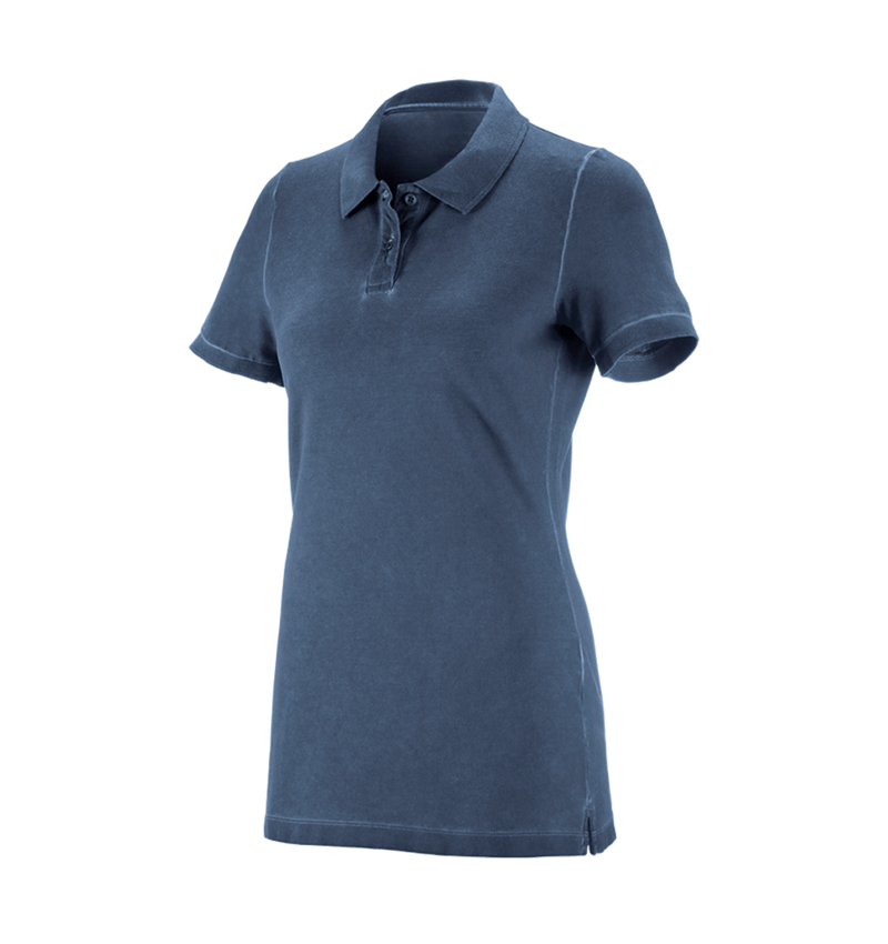 Maglie | Pullover | Bluse: e.s. polo vintage cotton stretch, donna + blu antico vintage