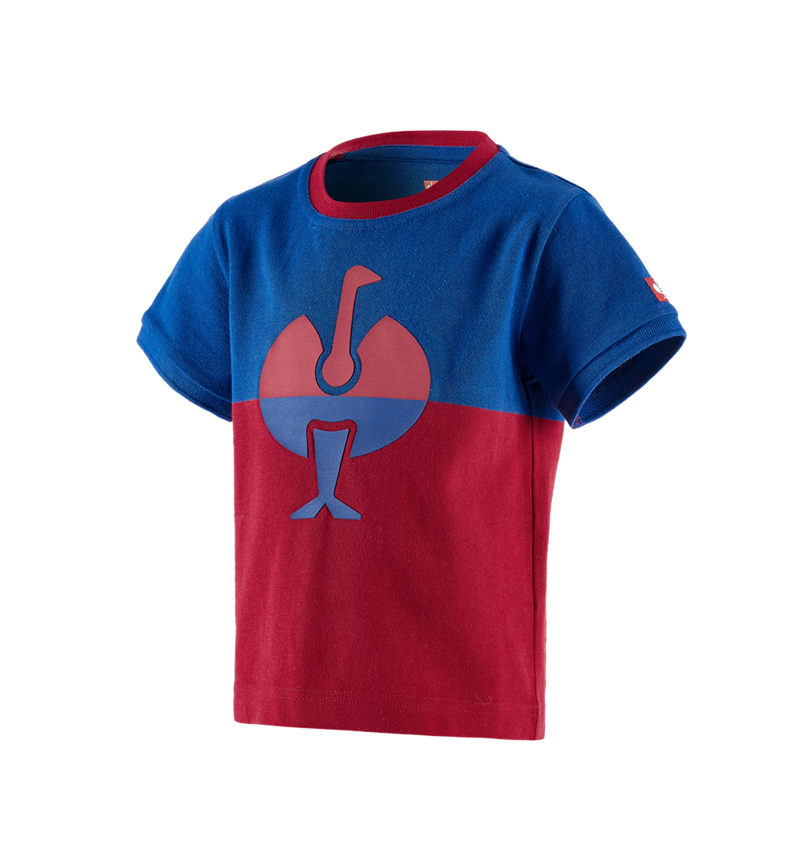 Temi: e.s. Piqué-Shirt colourblock, bambino + blu reale/rosso fuoco 2