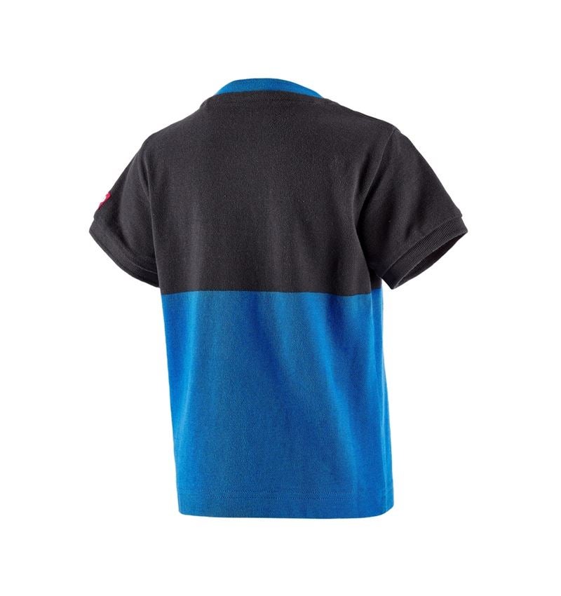 Maglie | Pullover | T-Shirt: e.s. Piqué-Shirt colourblock, bambino + grafite/blu genziana 3