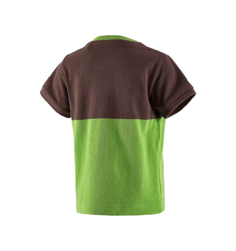 Temi: e.s. Piqué-Shirt colourblock, bambino + castagna/verde mare 3