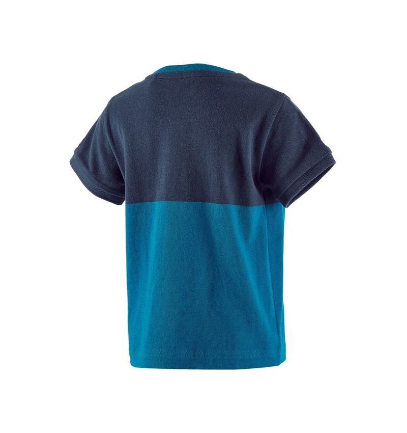 Maglie | Pullover | T-Shirt: e.s. Piqué-Shirt colourblock, bambino + blu scuro/atollo 3