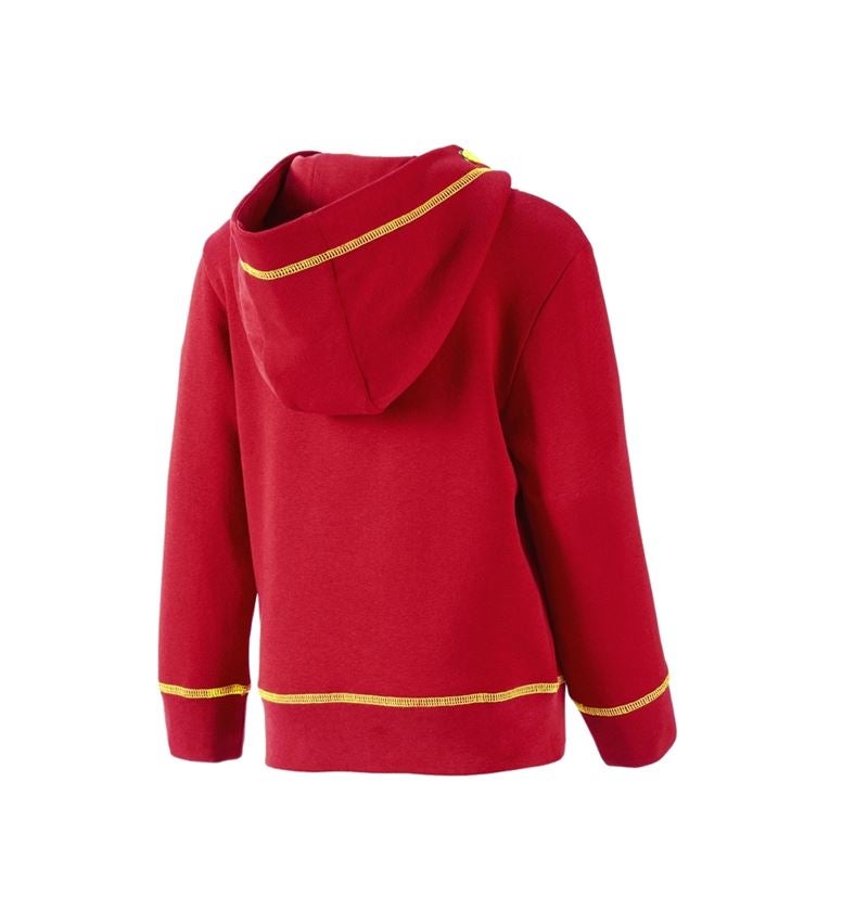 Maglie | Pullover | T-Shirt: Hoody-Felpa e.s.motion 2020, bambino + rosso fuoco/giallo fluo 1
