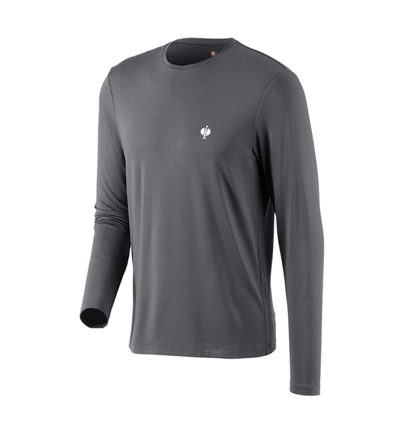 Maglie | Pullover | Camicie: Longsleeve in modal e.s.concrete + antracite 
