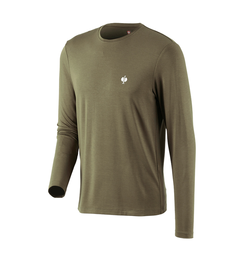 Maglie | Pullover | Camicie: Longsleeve in modal e.s.concrete + verde fango 3