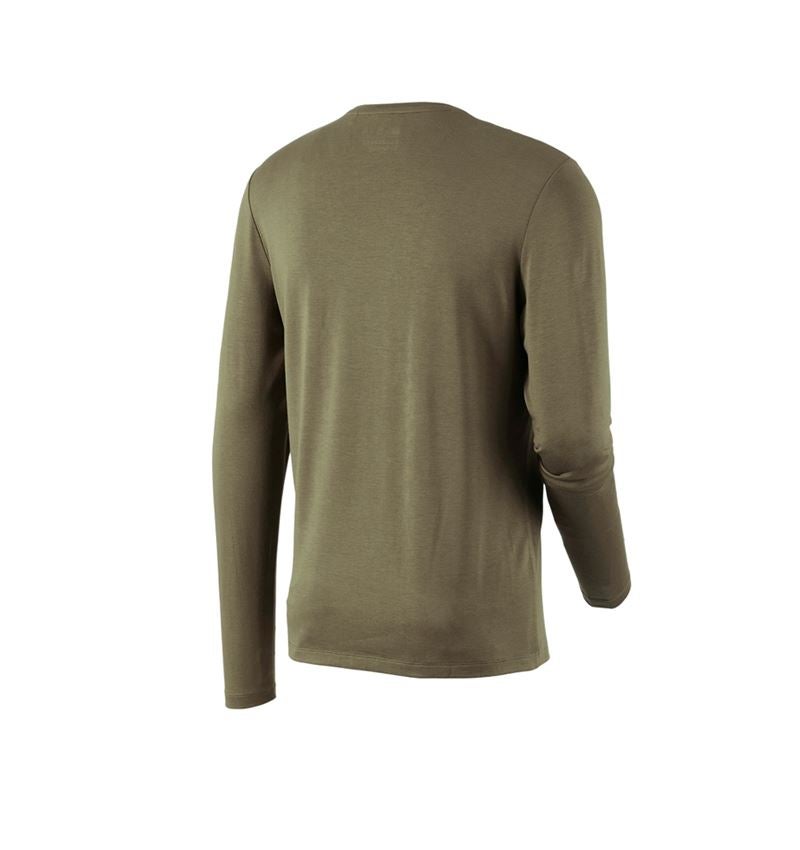 Maglie | Pullover | Camicie: Longsleeve in modal e.s.concrete + verde fango 4