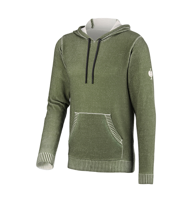 Maglie | Pullover | Camicie: Hoody in maglia e.s.iconic + verde montagna 4
