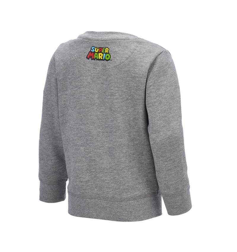 Shirts & Co.: Super Mario Sweatshirt, Kinder + graumeliert 1