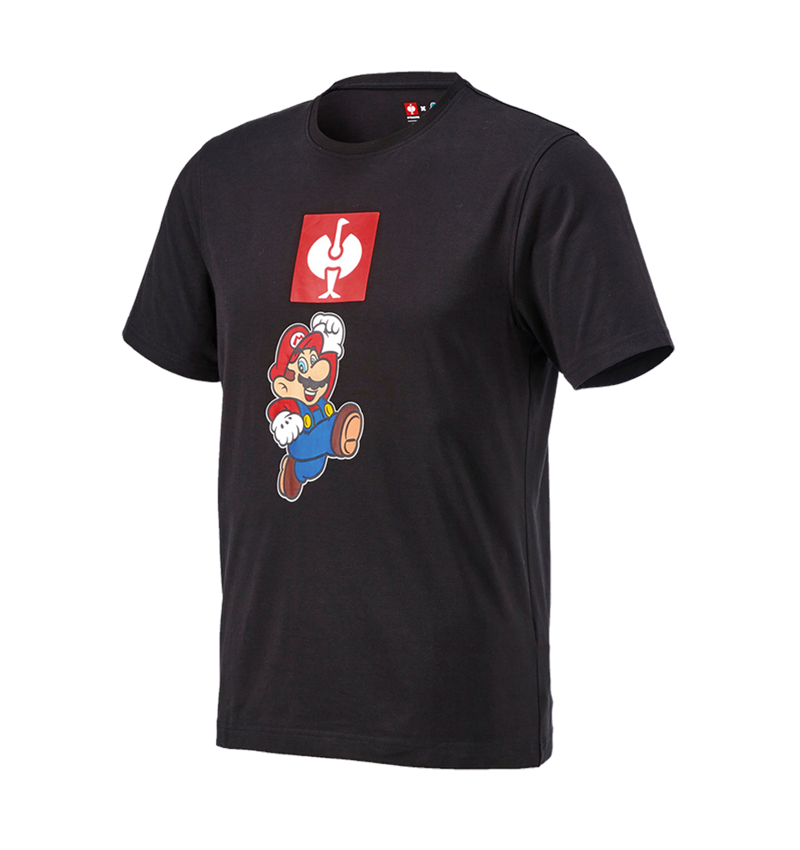 Shirts & Co.: Super Mario T-Shirt, Herren + schwarz 1