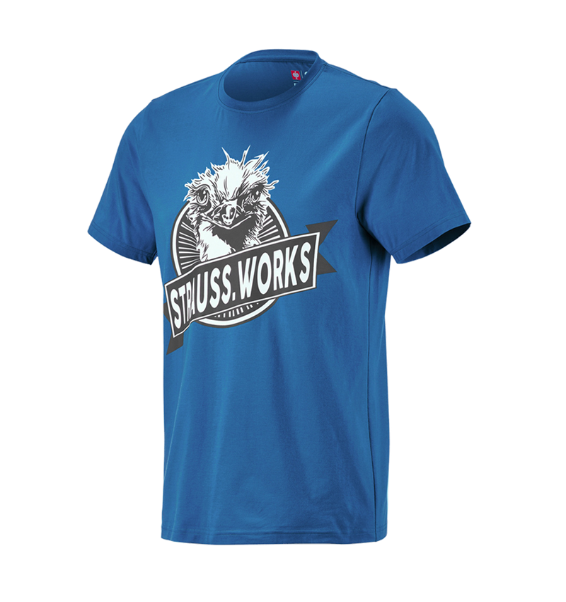 Maglie | Pullover | Camicie: e.s. t-shirt strauss works + blu genziana