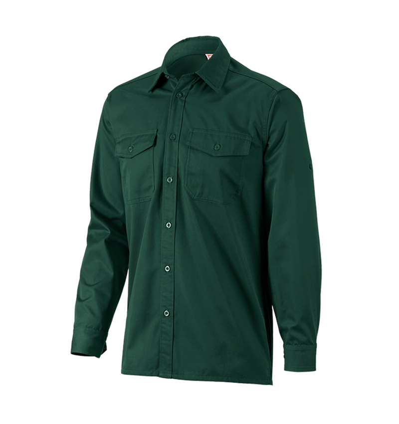 Temi: Camicia da lavoro e.s.classic, a manica lunga + verde