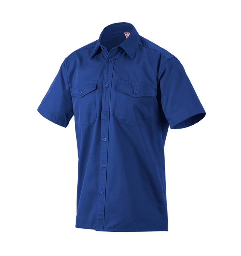 Shirts & Co.: Arbeitshemd e.s.classic, kurzarm + kornblau