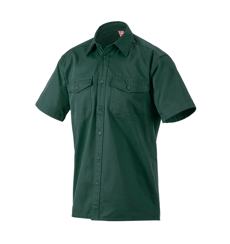 Temi: Camicia da lavoro e.s.classic, a manica corta + verde