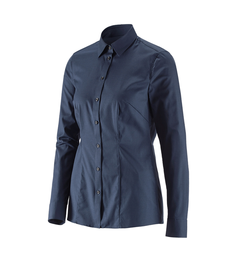 Maglie | Pullover | Bluse: e.s. blusa Business cotton stretch, donna,reg. fit + blu scuro 2