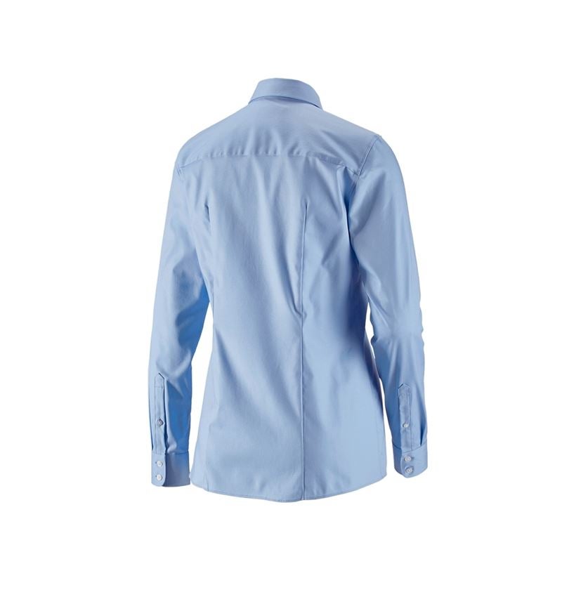 Maglie | Pullover | Bluse: e.s. blusa Business cotton stretch, donna,reg. fit + blu gelo 3