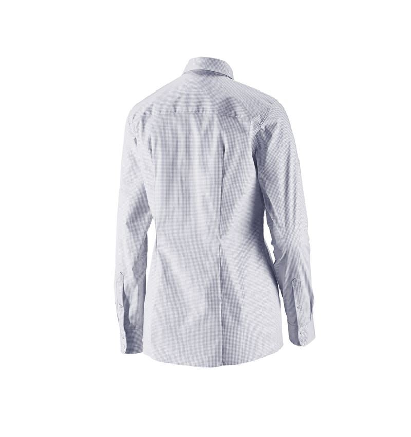 Maglie | Pullover | Bluse: e.s. blusa Business cotton stretch, donna,reg. fit + grigio nebbia a scacchi 3