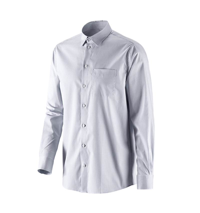 Maglie | Pullover | Camicie: e.s. camicia Business cotton stretch, comfort fit + grigio nebbia a scacchi 4