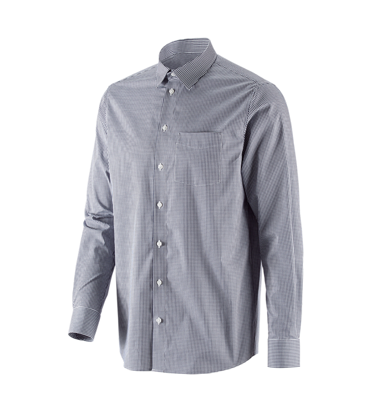Maglie | Pullover | Camicie: e.s. camicia Business cotton stretch, comfort fit + blu scuro a scacchi 4