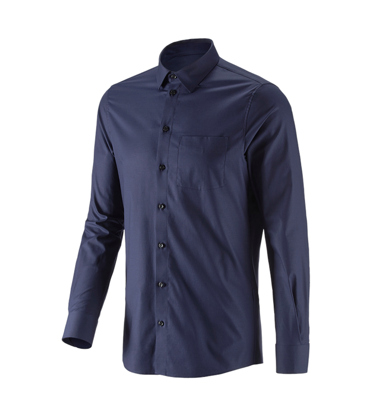 Maglie | Pullover | Camicie: e.s. camicia Business cotton stretch, slim fit + blu scuro 4