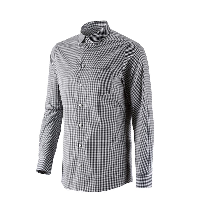 Maglie | Pullover | Camicie: e.s. camicia Business cotton stretch, slim fit + nero a scacchi 5