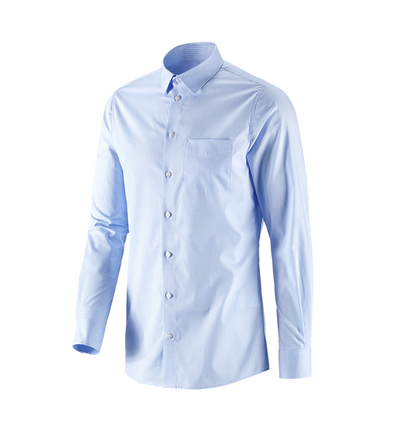 Maglie | Pullover | Camicie: e.s. camicia Business cotton stretch, slim fit + blu gelo a scacchi 4