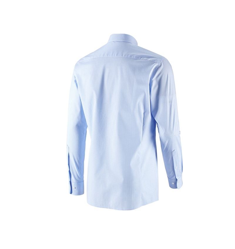 Maglie | Pullover | Camicie: e.s. camicia Business cotton stretch, slim fit + blu gelo a scacchi 5
