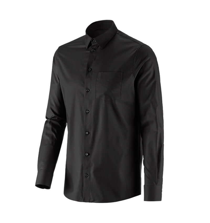 Maglie | Pullover | Camicie: e.s. camicia Business cotton stretch, regular fit + nero 4