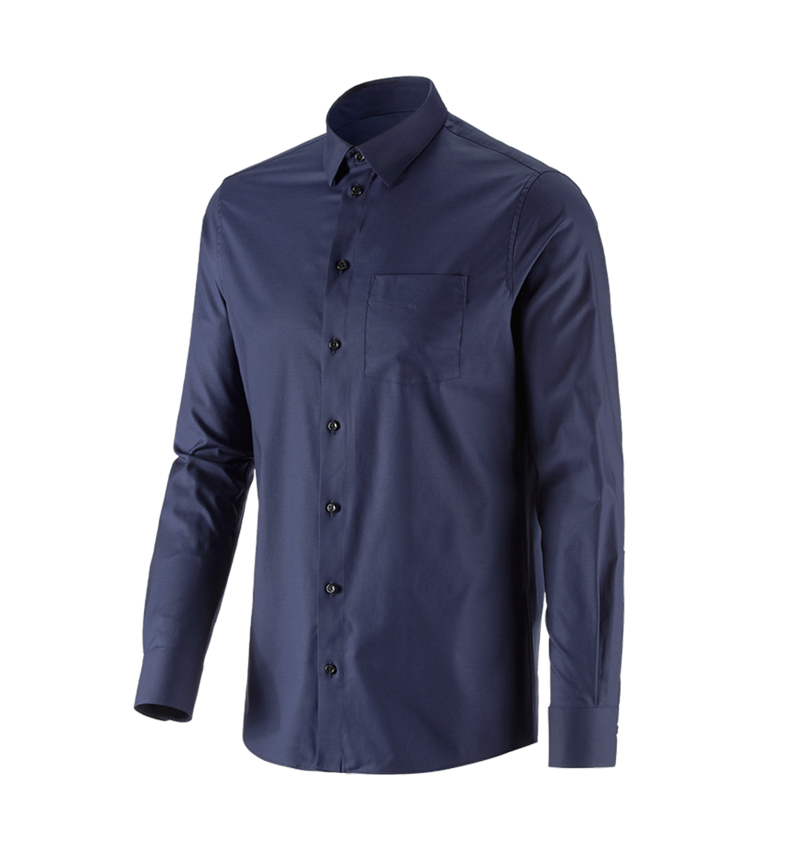 Maglie | Pullover | Camicie: e.s. camicia Business cotton stretch, regular fit + blu scuro 4