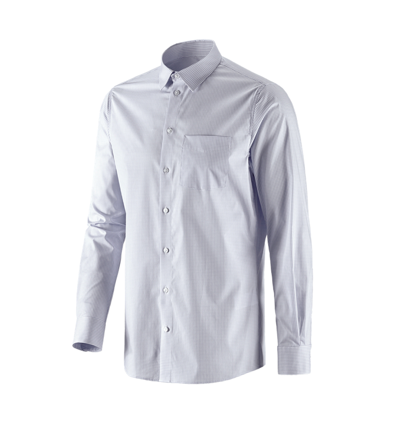Maglie | Pullover | Camicie: e.s. camicia Business cotton stretch, regular fit + grigio nebbia a scacchi 4