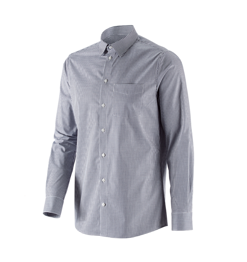 Maglie | Pullover | Camicie: e.s. camicia Business cotton stretch, regular fit + blu scuro a scacchi 4
