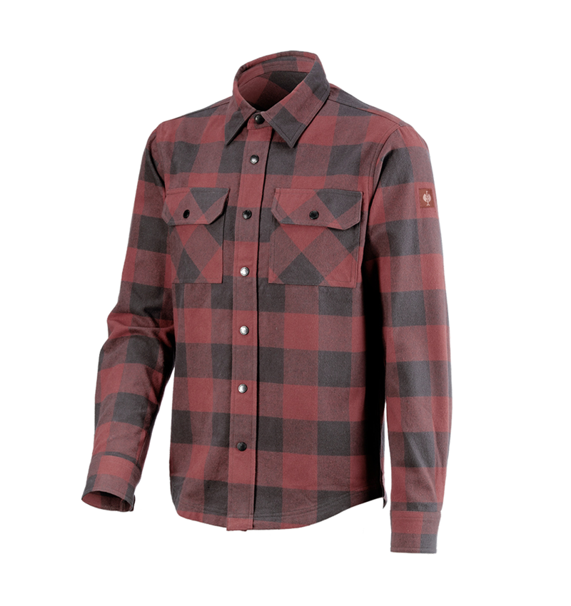 Maglie | Pullover | Camicie: Camicia a scacchi e.s.iconic + rosso ossido/grigio carbone 3