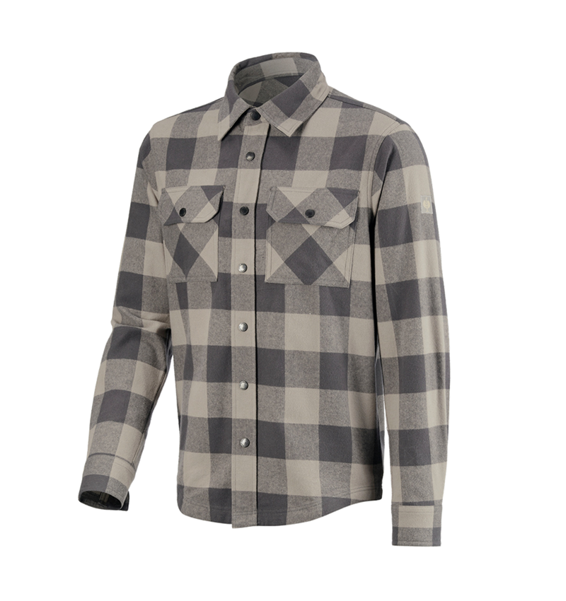 Maglie | Pullover | Camicie: Camicia a scacchi e.s.iconic + grigio delfino/grigio carbone 3
