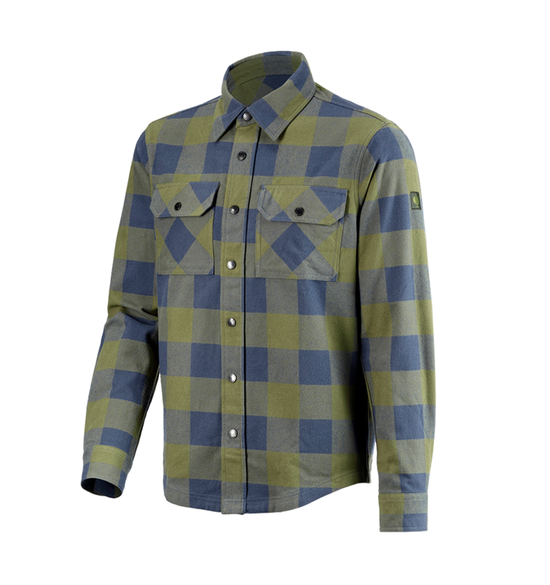 Shirts & Co.: Karohemd e.s.iconic + berggrün/oxidblau 7