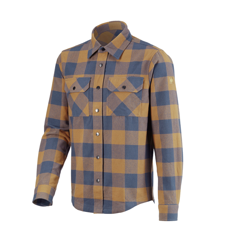 Maglie | Pullover | Camicie: Camicia a scacchi e.s.iconic + marrone mandorla/blu ossido 4