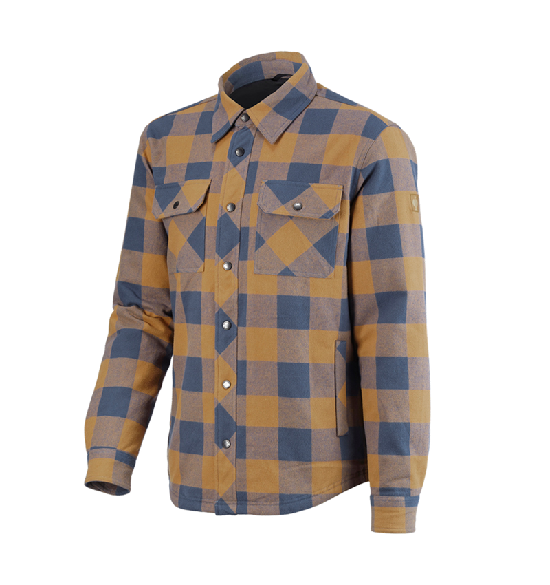 Maglie | Pullover | Camicie: Camicia a scacchi Allseason e.s.iconic + marrone mandorla/blu ossido 4