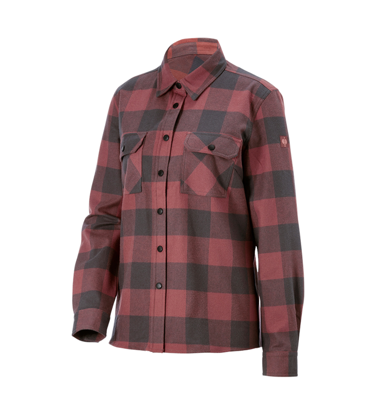 Maglie | Pullover | Bluse: Camicia a scacchi e.s.iconic, donna + rosso ossido/grigio carbone 7