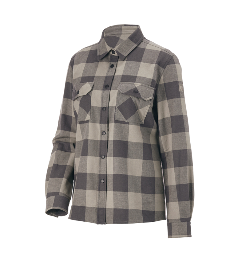 Maglie | Pullover | Bluse: Camicia a scacchi e.s.iconic, donna + grigio delfino/grigio carbone 6