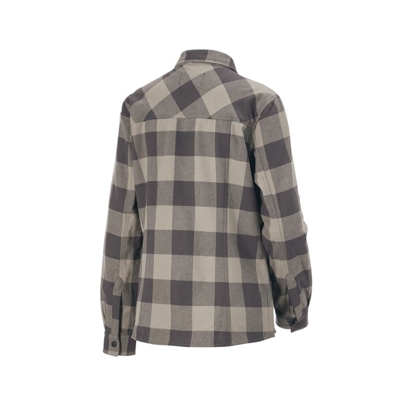 Maglie | Pullover | Bluse: Camicia a scacchi e.s.iconic, donna + grigio delfino/grigio carbone 7