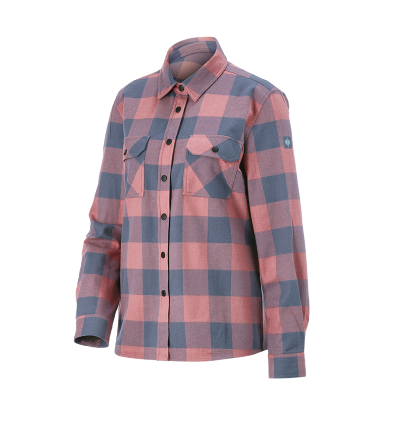 Maglie | Pullover | Bluse: Camicia a scacchi e.s.iconic, donna + rosa quarzo/blu ossido 7