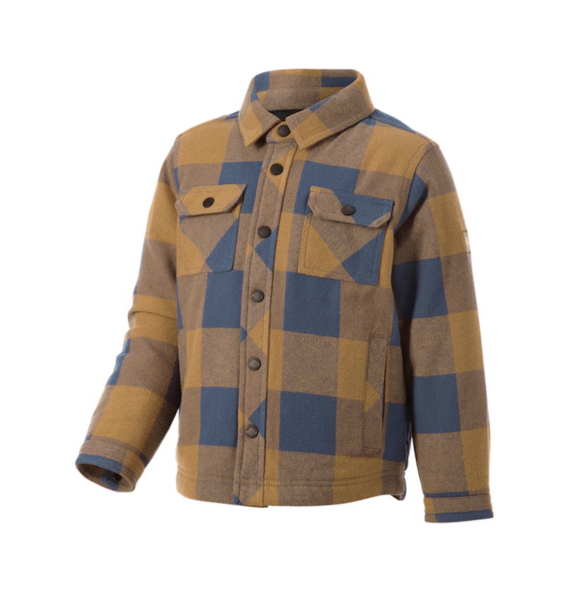 Maglie | Pullover | T-Shirt: Camicia a scacchi Allseason e.s.iconic, bambino + marrone mandorla/blu ossido 4