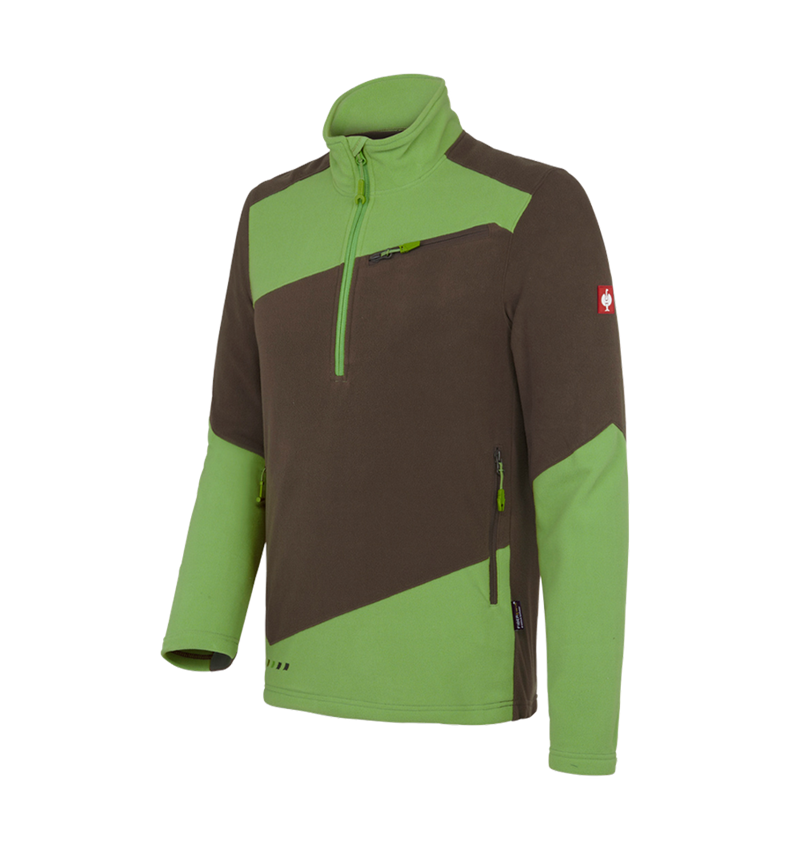 Maglie | Pullover | Camicie: Troyer in pile e.s.motion 2020 + castagna/verde mare 2