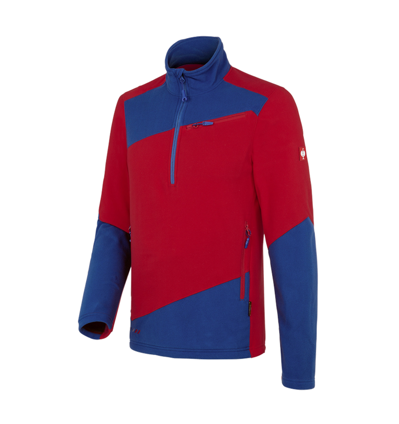Maglie | Pullover | Camicie: Troyer in pile e.s.motion 2020 + rosso fuoco/blu reale 2