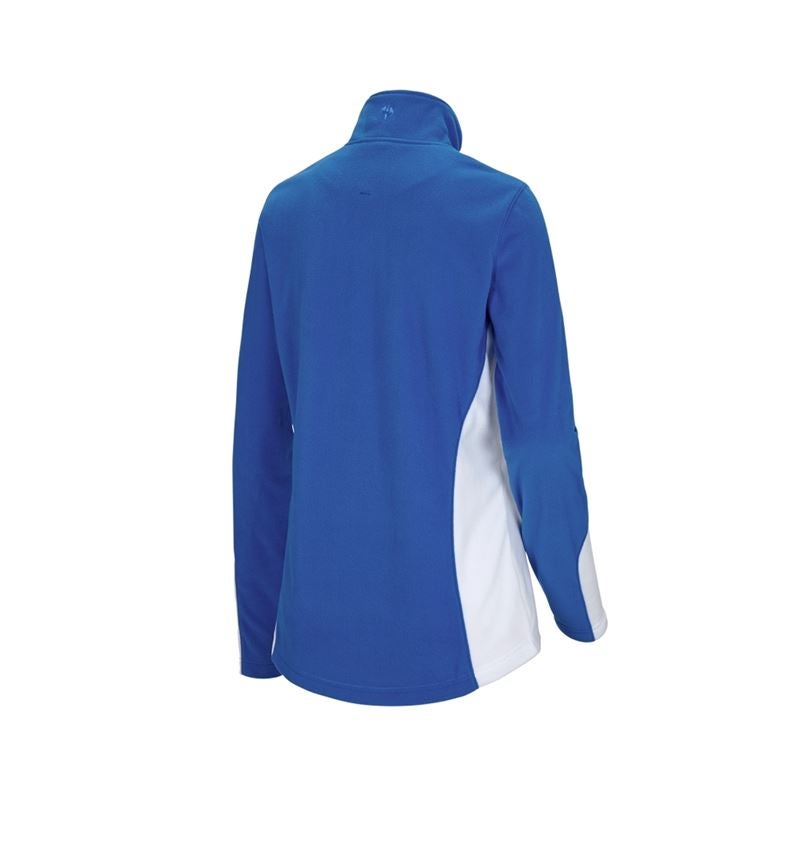 Maglie | Pullover | Bluse: Troyer in pile e.s.motion 2020, donna + bianco/blu genziana 3